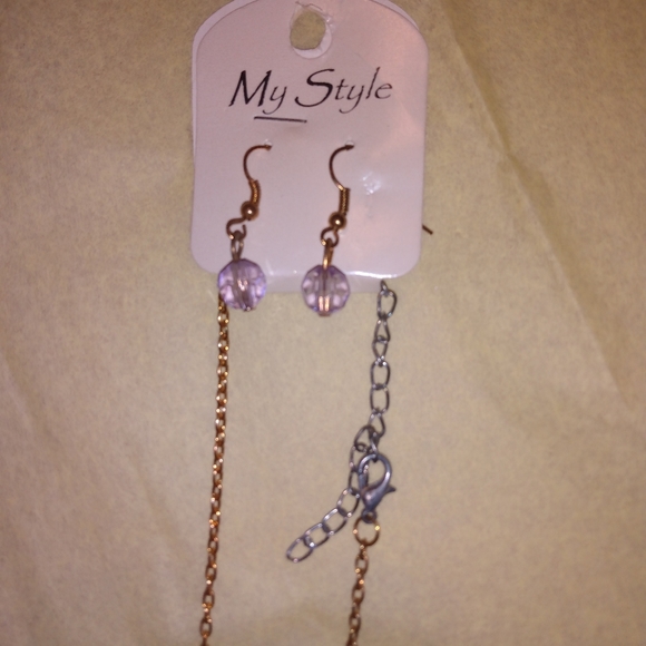 Yellow Gold Necklace, Purple Gold Necklace - Picture 6 of 6